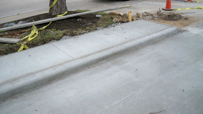 concrete repair of curbs, sidewalk and street